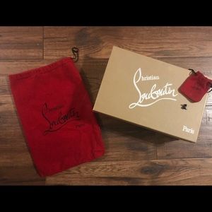 Christian louboutin box with dust bag and heel tip